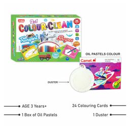 ankit toys & games Ankit Toys 2 in1 Activity Colour and Clean Pack Transports & Shapes Reusable Jumbo Flash Cards Coloring Kit Set of 24 - Multicolour image 3