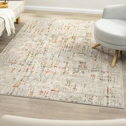 Kaleen India Cream Polyester Abstract Anti-Skid Carpets-image-64