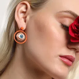 SOHI The Evil-Eye Loop Circular Drop Earrings image 5