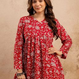 Mialo fashion Floral Printed V-Neck Kurti-picture-57