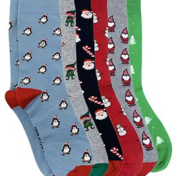 Mint & Oak Men Pack Of 6 Printed Ankle Length Socks-image-65