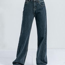 Outzidr Women Comfort Relaxed Fit Mid-Rise Low Distress Jeans-image-29