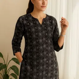 KALINI Women Floral Print Pure Cotton Short Kurta-picture-8