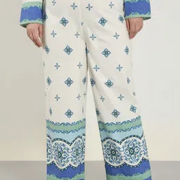 VERO MODA CURVE Women Ethnic Motifs Printed Flared High-Rise Trousers-image-84