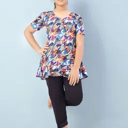 BAESD Girls Printed Swim Suit With Attached Shorts-image-85
