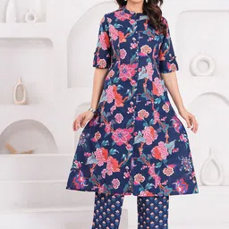 BAESD Floral Printed Pure Cotton Tunic & Trousers Co-Ord Set-picture-51