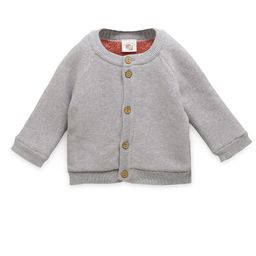 THE BABY TRUNK Kids Knitted Cardigan With Contrast Pink Sherpa Lining-picture-6