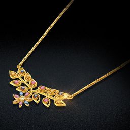 Joyalukkas Women Elegant Leafy Floral 22 Kt Gold Necklace-picture-19