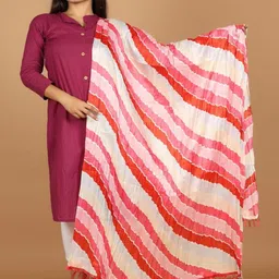 RajeRaj Women Striped Chinon Silk Dupatta-picture-34