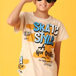 V-Mart Boys Typography Printed Round Neck Cotton T-Shirt-picture-7