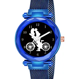 Gopal Shopcart Unisex Printed Dial & Bracelet Style Strap Analogue Watch GR 379BLU Cycle M-26