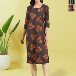HERE&NOW Selection Of 3 Printed Straight Kurtas-image-93