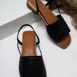 TRYME Women Textured Casual Open Toe Flats-42