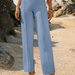 Jinax Women Relaxed Fit Mid-Rise Formal Trousers-picture-48