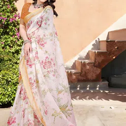 Kalista Floral Zari Pure Cotton Saree-image-66