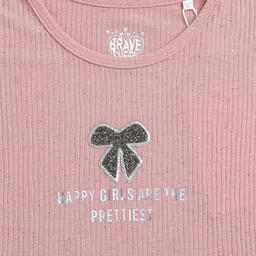 Tiny Girl Print Flutter Sleeve Top image 3