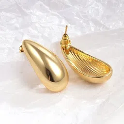 MYKI Stainless Steel Gold-Plated Teardrop Shaped Studs-image-43