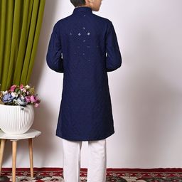NFC CREATION Boys Embroidered Regular Sequinned Kurta with Pyjamas image 5