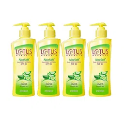 Lotus Herbals AloeSoft Set Of 4 Daily Body Lotion SPF 20-250ml Each-51