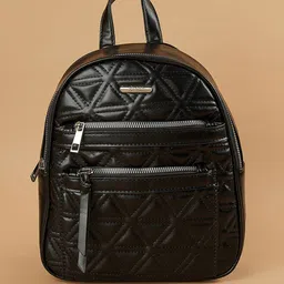 Ginger by Lifestyle Women Textured Solid Backpack-2