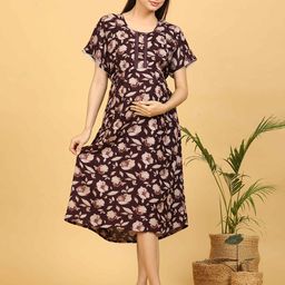 GOLDSTROMS Floral Print Maternity A-Line Midi Dress-picture-13