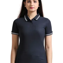 ECOLINE Clothing Women Antimicrobial Solid Polo Collar T-shirt-image-18