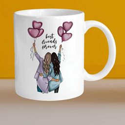 Mr UVD White & Blue Girls Printed Ceramic Cup 350ml-image-0