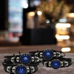 DEEMARK Zodiac Cosmic Leather Multistrand Bracelet-18