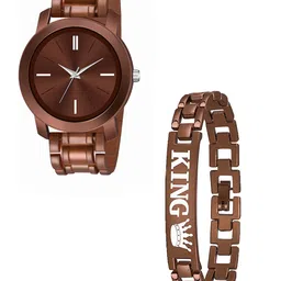 CSAMON Men Round Dial & Analogue Watch with Bracelet PendoBRO LR05 D 801BRO K Bracelet-26