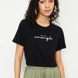 max Women Typography Printed Round Neck Cotton T-shirt-picture-44