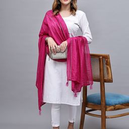LOOM LEGACY Woven Design Cotton Dupatta with Sequinned image 2