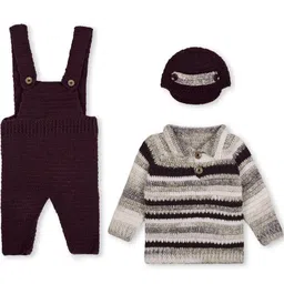 deva creation Brown Self Design Pure Wool Clothing Set-picture-0