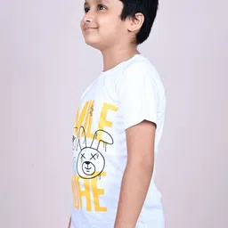 YOUMAA Boy's Typography Printed Round Neck Cotton T-shirt-34