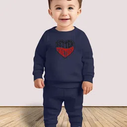 MITANSH Kids Typographic Printed Round Neck T-shirt With Trousers-picture-16