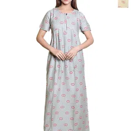 FIRST SLEEP Printed Maxi Nightdress-image-62