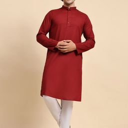Moda Rapido Men Regular Pure Cotton Kurta with Trousers-picture-27