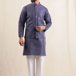 Anouk Men Geometric Embroidered Kurta with Pyjamas-image-58