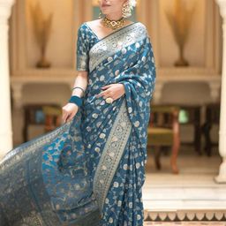 STYLEELITE Woven Design Zari Pure Silk Kanjeevaram Saree-image-97
