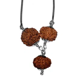 Divine souvenirs Unisex 925 Sterling Silver Rudraksha Beaded Minimal Chain-16