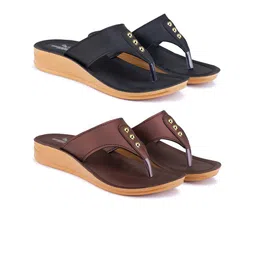 BERSACHE Women Set Of 2 Open Toe Flats-picture-25