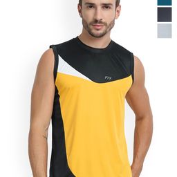 FTX Pack Of 4 Color blocked Round Neck Gym Vests 709-1_709-8_709-12_709-15-S-image-77
