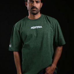 XCETRA Unisex Brand Logo Printed Drop-Shoulder Sleeves Pure Cotton Oversized T-shirt-image-68