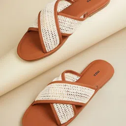 max Women Open Toe Flats with Laser Cuts-picture-32