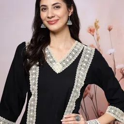 Nayam By Lakshita Women Regular Kurta with Palazzos & With Dupatta image 5