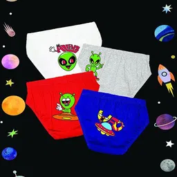 NUSYL Boys Pack Of 4 Printed Cotton Basic Briefs NUBCBRFPO4.0068-image-61