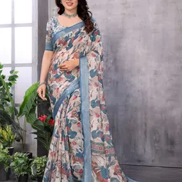 vj fashion Floral Zari Silk Cotton Saree-38