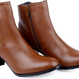 Yuvrato Baxi's Zipper and Comfortable High Ankle Stretch Boots for Women. Slip On For Women-image-42