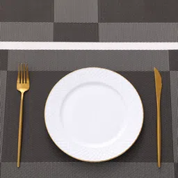 HOKIPO 7 Pieces Textured & Colourblocked Tablemats with Table Runner image 3