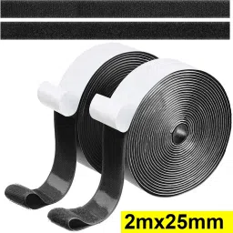 Self-Adhesive Hook and Loop Tape Roll, Sticky Back | Both Indoor and Outdoor Use Stick-on Velcro-image-1