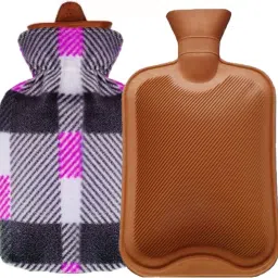 Pain relief Hot water Bottle (Rubber) and Soft Woolen cover Non-electrical 2 L Hot Water Bag-image-31